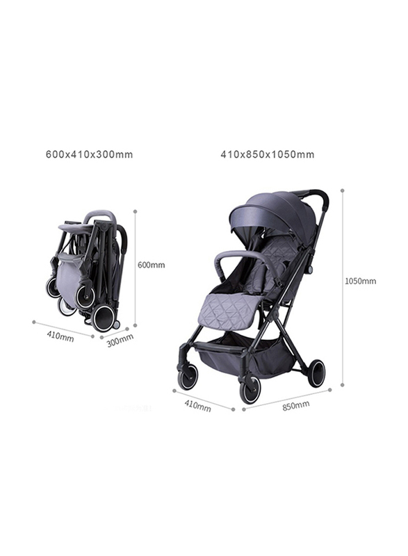 Teknum Travel Lite Stroller, SLD with Sunveno Baby Stroller Organizer/Bag, Dark Grey