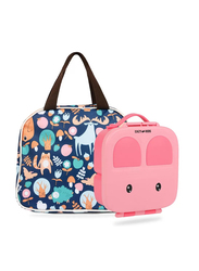 Eazy Kids Bento Box with Insulated Lunch Bag Combo for Kids, Pink