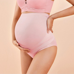 Sunveno High Waist Pregnancy Support Cotton Panties, Pink, M
