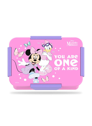 Eazy Kids Disney Minnie Mouse Compartment Convertible Bento Lunch Box for Kids, Pink
