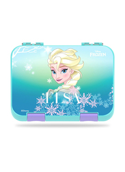 Eazy Kids Disney Frozen Princess Elsa 6 & 4 Compartment Convertible Bento Tritan Lunch Box for Kids, Blue