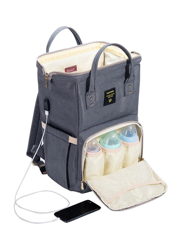 Sunveno Diaper Bag with USB, Grey