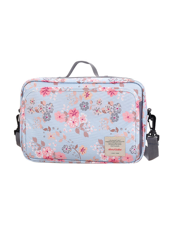 

Little Story Baby Changing Clutch Kit Diaper Bag, Floral Grey