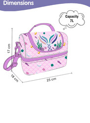 Eazy Kids Mermaid Dual Compartment Lunch Bag, Purple