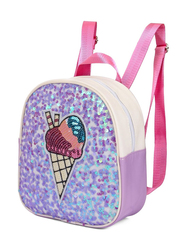 Eazy Kids Softy Sequin School Backpack, Purple