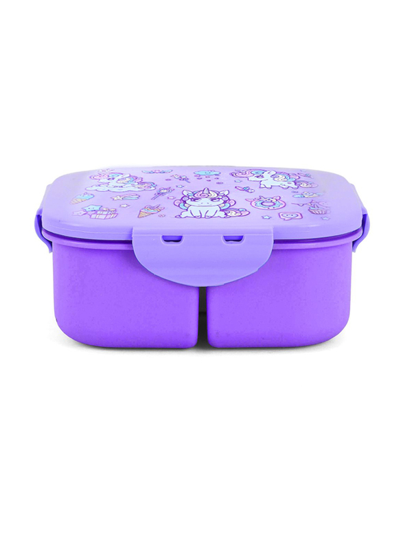 Nova Kids Square Bento Lunch Box, Unicorn Purple