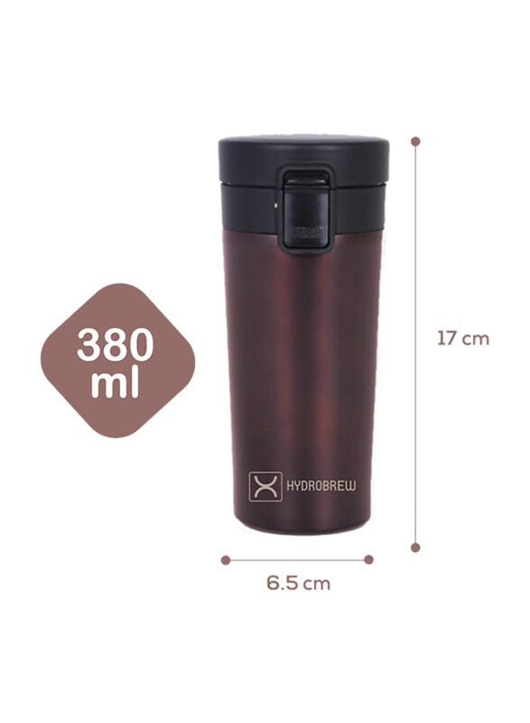 Hydrobrew 380ml Insulated Tumbler Water Bottle, Black