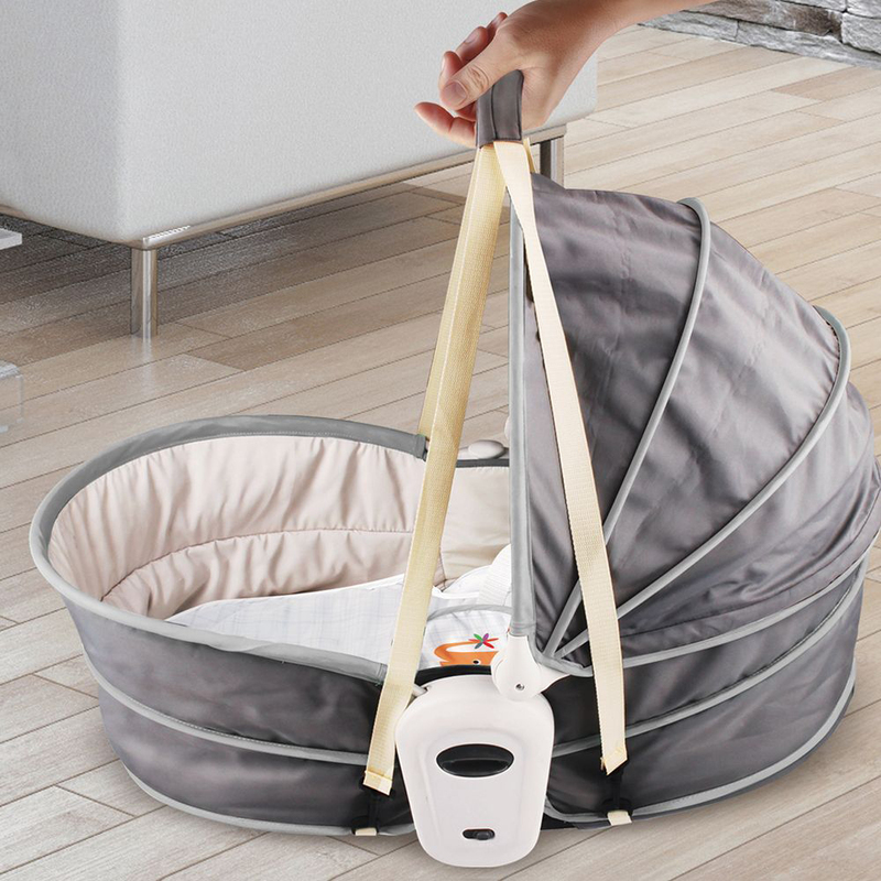 Teknum 6-in-1 Cozy Rocker Bassinet with Wheels, Awning & Mosquito Net, Grey