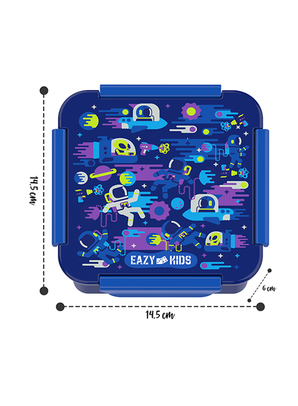 Eazy Kids Astronauts Lunch Box, 650ml, 3+ Years, Blue