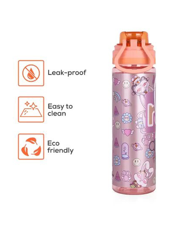 Nova Kids Water Bottle with Straw, 700ml, Orange