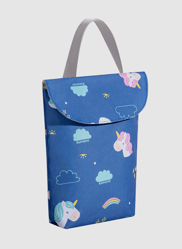 Sunveno Wet & Dry Organizer Diaper Bag, Unicorn Blue