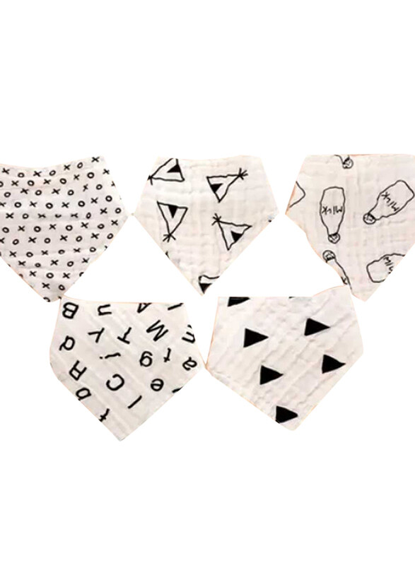 

Little Story Muslin Bandana Bibs Set, 0-3 Years, 5 Pieces, Multicolour