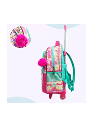 Eazy Kids 16-inch Set of 3 Unicorn Trolley School Bag Lunch Bag & Pencil Case, Pink