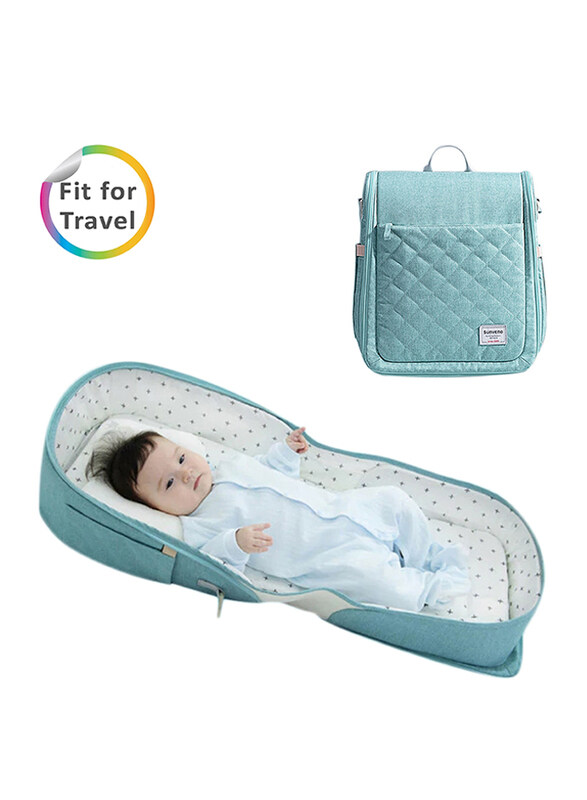 

Sunveno Portable Baby Bed and Diaper Bag, Sea Green