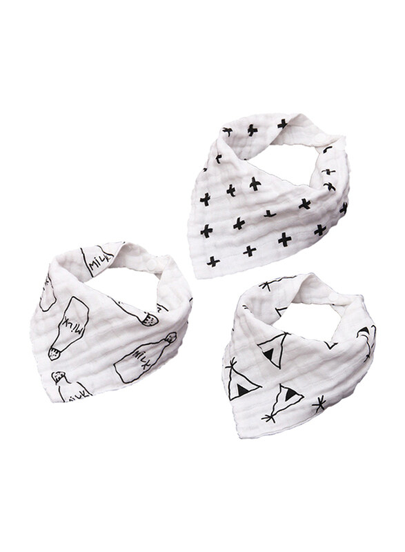 

Eazy Kids Muslin Bandana Bibs Set, 0-3 Years, 3 Pieces, Multicolour