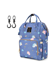 Sunveno Unicorn Diaper Bag for Kids Unisex, with Stroller Hooks, Extra Large, Blue