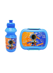 Eazy Kids Astronaut Lunch Box & Water Bottle Set for Kids, 2 Pieces, Blue