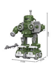 Little Story 5-in-1 Military Robot Transformation Vehicle Kids Toy with Remote Control, Ages 3+, Green/Grey