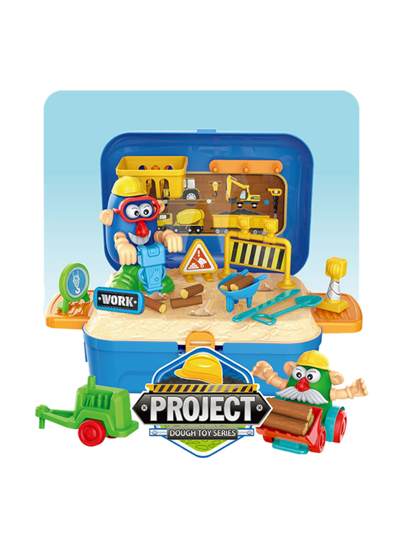 Little Story Engineering Construction Site Box with Dough Backpack, Playsets, 42 Pieces, Ages 3+