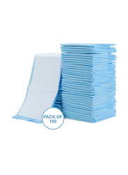 Little Story Disposable Diaper Changing Mats, 100 Pieces, Blue