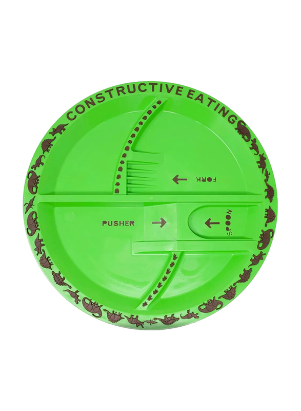 Eazy Kids Eating Plate, Dinosaur Green