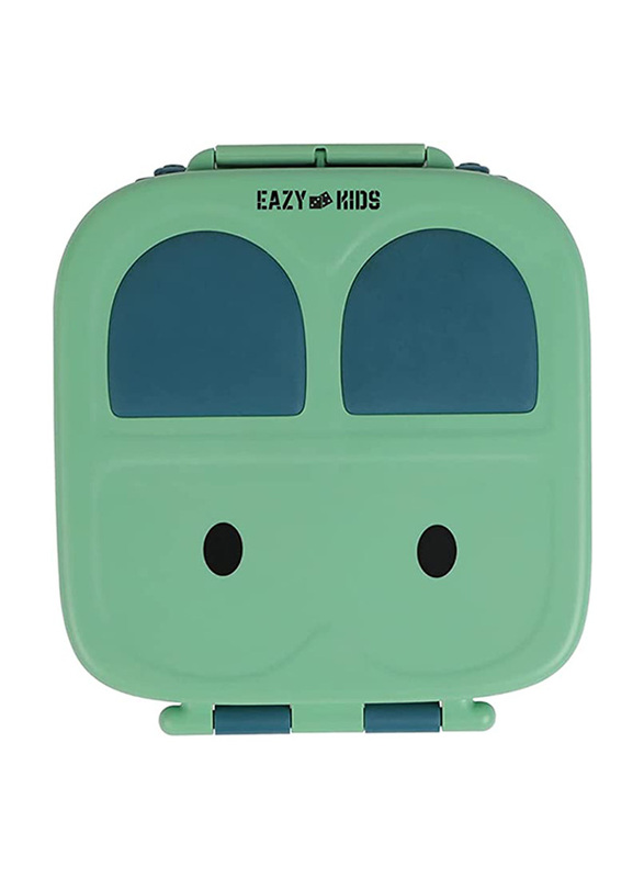 Eazy Kids Bento 4 Compartments Lunch Box with Handle, Green