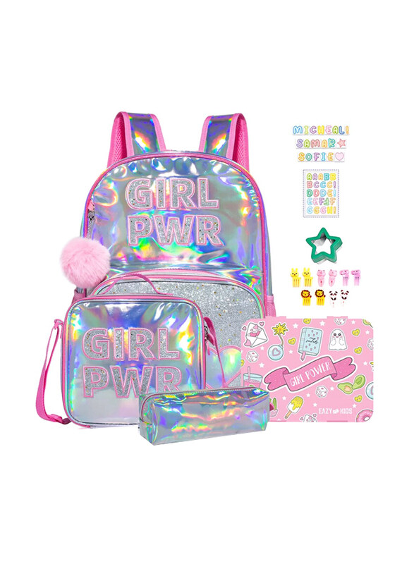 

Eazy Kids Girl Power Back to School Combo Set of 4, Pink