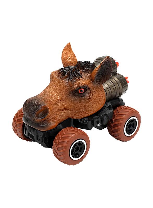 Little Story 2 Channel Horse Car Kids Toy with Remote Control, Ages 3+, Brown/Black