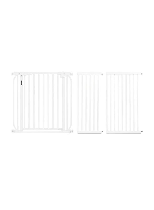 Baby Safe Metal Safety LED Gate with 30 cm + 45 cm Extension, White