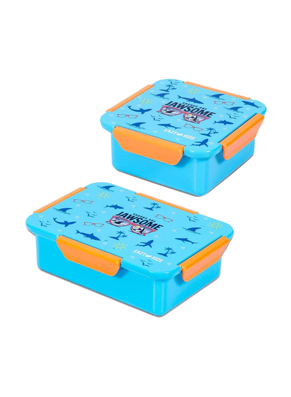 Eazy Kids Unicorn Lunch Box Set for Kids, Blue
