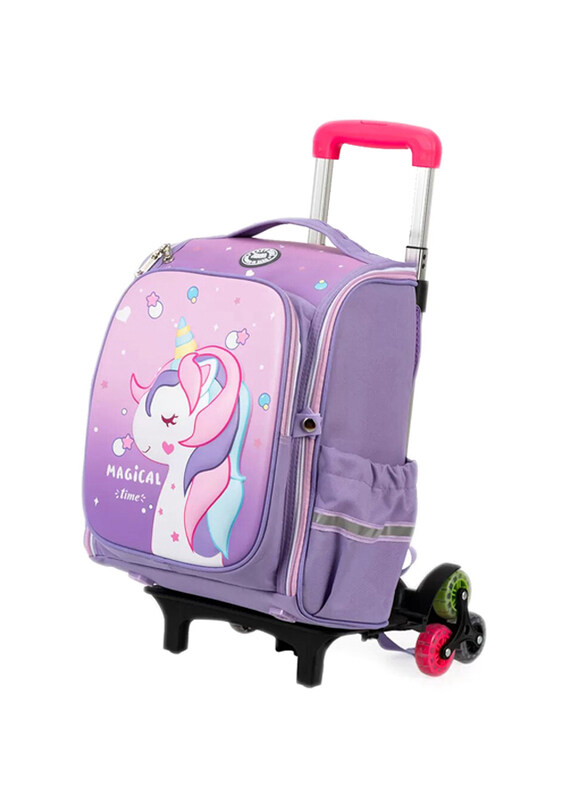 

Eazy Kids School Bag with Trolley, Pink