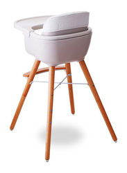 Teknum Premium Dual Height Wooden High Chair, White