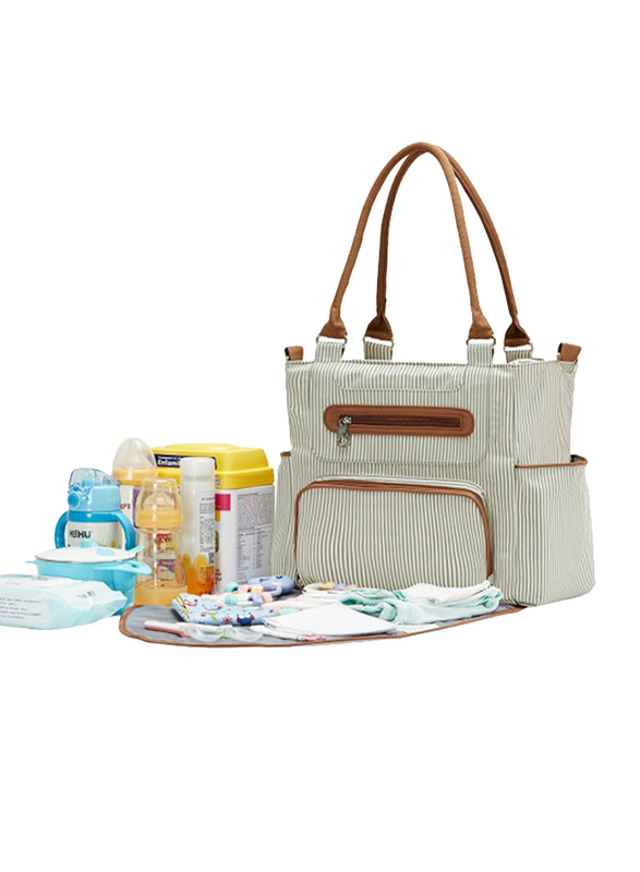 Little Story Diaper Bag Set of 6 with Hooks for Baby, Ivory