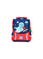 Eazy Kids School Bag Dino in Space with Trolley, Red