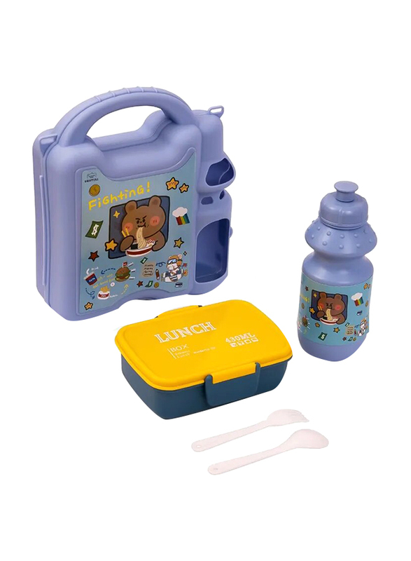 Eazy Kids Lunch Box with Bottle, 3+ Years, 450ml, Blue