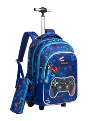 Eazy Kids 3-Piece Gamer Trolley School Bag Set, Blue