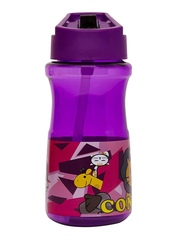 

Eazy Kids Water Bottle With Straw, 500ml, Purple