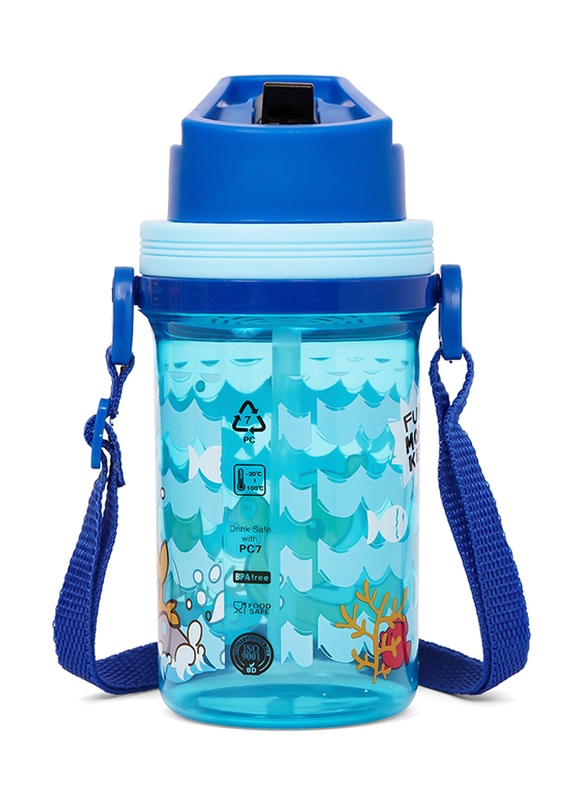 Eazy Kids Water Bottle With Straw, 500ml, Blue