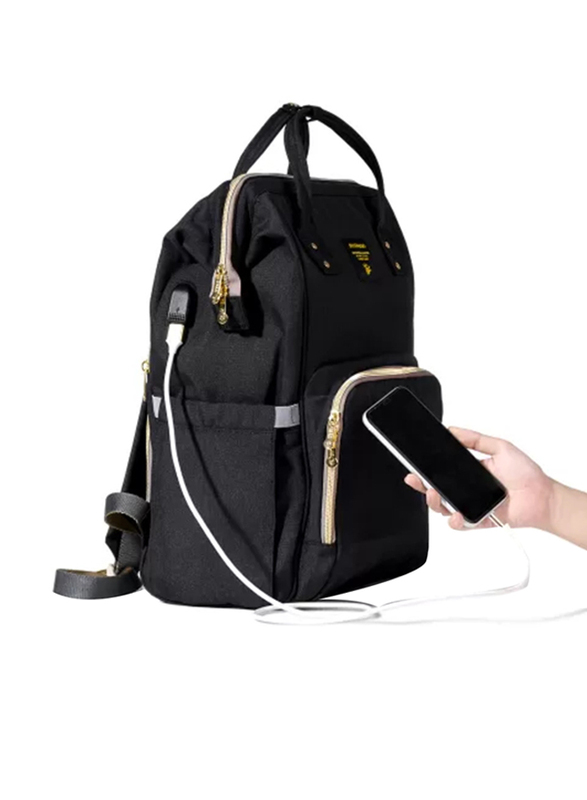 Sunveno Diaper Bag for Kids Unisex, with Sunveno Stroller Hooks, Extra Large, Black