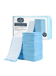 Little Story Disposable Diaper Changing Mats, 100 Pieces, Blue