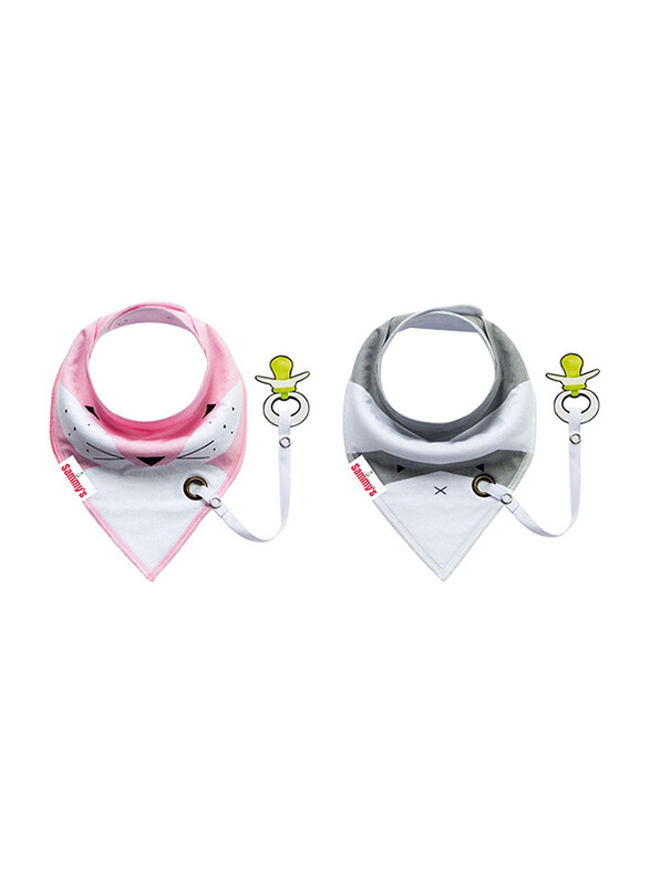 

Eazy kids Organic Cotton Bandana Drool Bibs Set, 0-3 Years, 2 Pieces, Multicolour