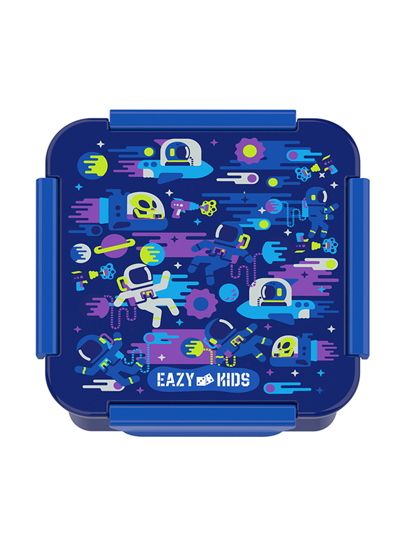 Eazy Kids Astronauts Lunch Box, 650ml, 3+ Years, Blue