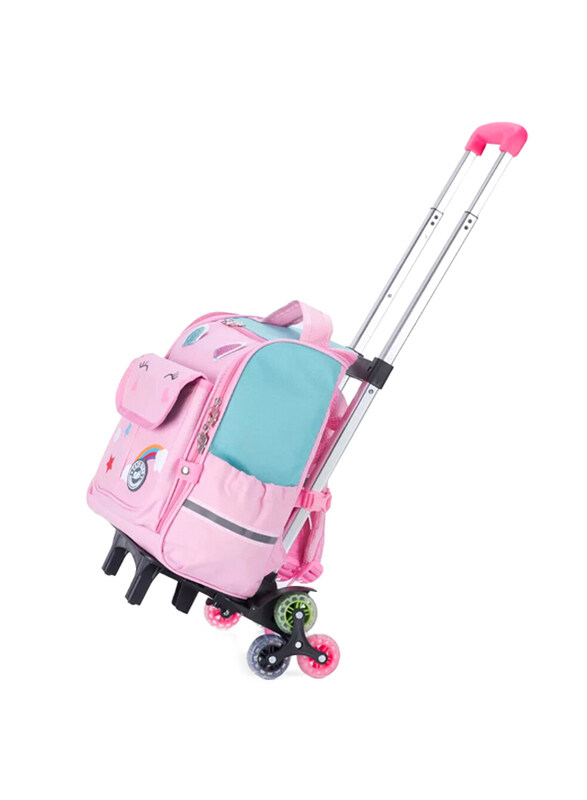 

Eazy Kids 3D Unicorn School Bag with Trolley, Pink