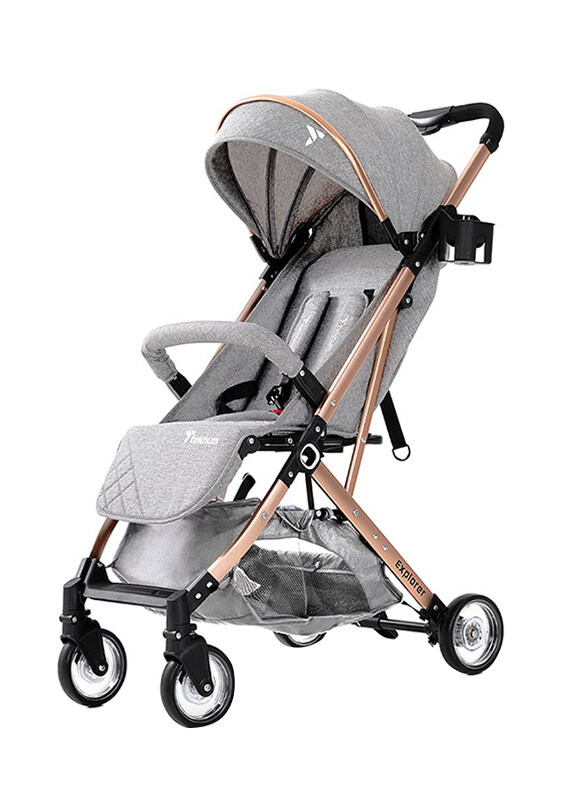 

Teknum Explorer Travel Stroller with Diaper Bag & Hooks, Grey