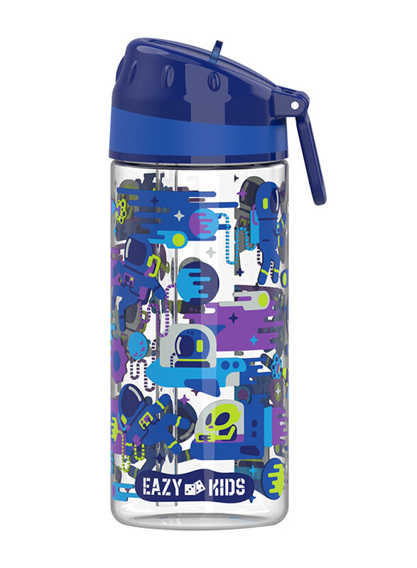 

Eazy Kids Tritan Astronauts Carry Handle Water Bottle, 420ml, Blue