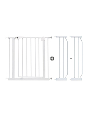 Baby Safe Metal Safety Gate with 20cm x 2 Extension, White