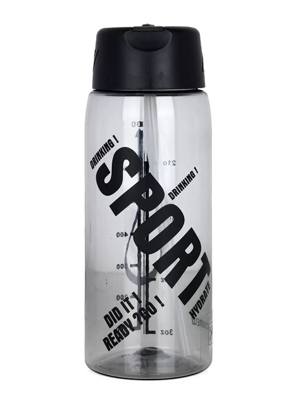 Hydrobrew Water Bottle with Grab String, 800ml, Black