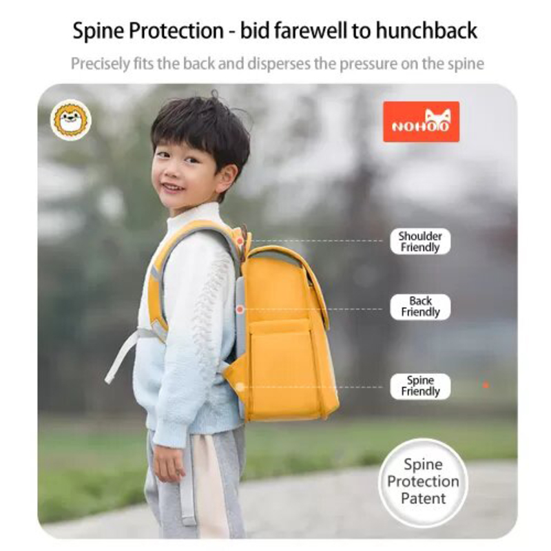 Nohoo Spine Protection School Backpack for 0 5 Grade Primary Students, Yellow