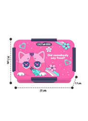 Eazy Kids Lunch Box, Cat, 3+ Years, 850ml, Pink