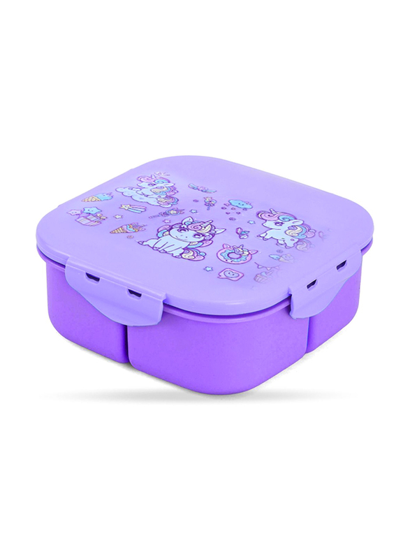 Nova Kids Square Bento Lunch Box, Unicorn Purple